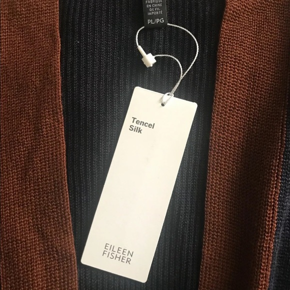 EILEEN FISHER Cardigan Petite L Knit Tencel Silk - Picture 4 of 11